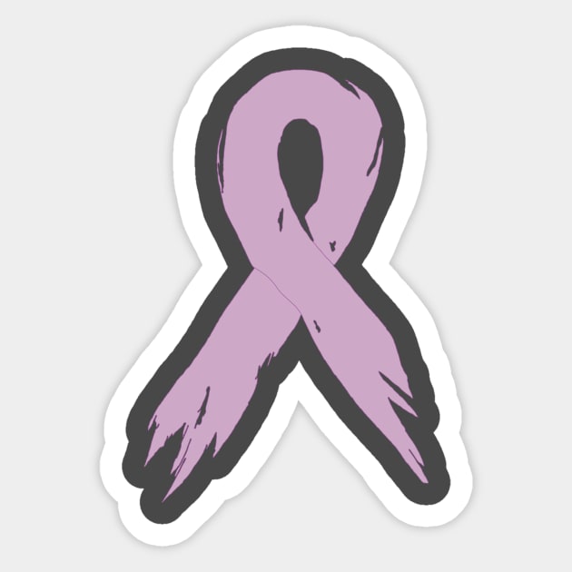 Battled Testicular Cancer Ribbon - Hand Drawn Sticker by ohmyshirt